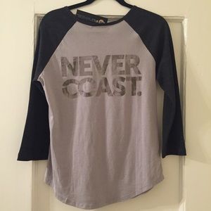 NWT Flywheel foil baseball tee shirt top